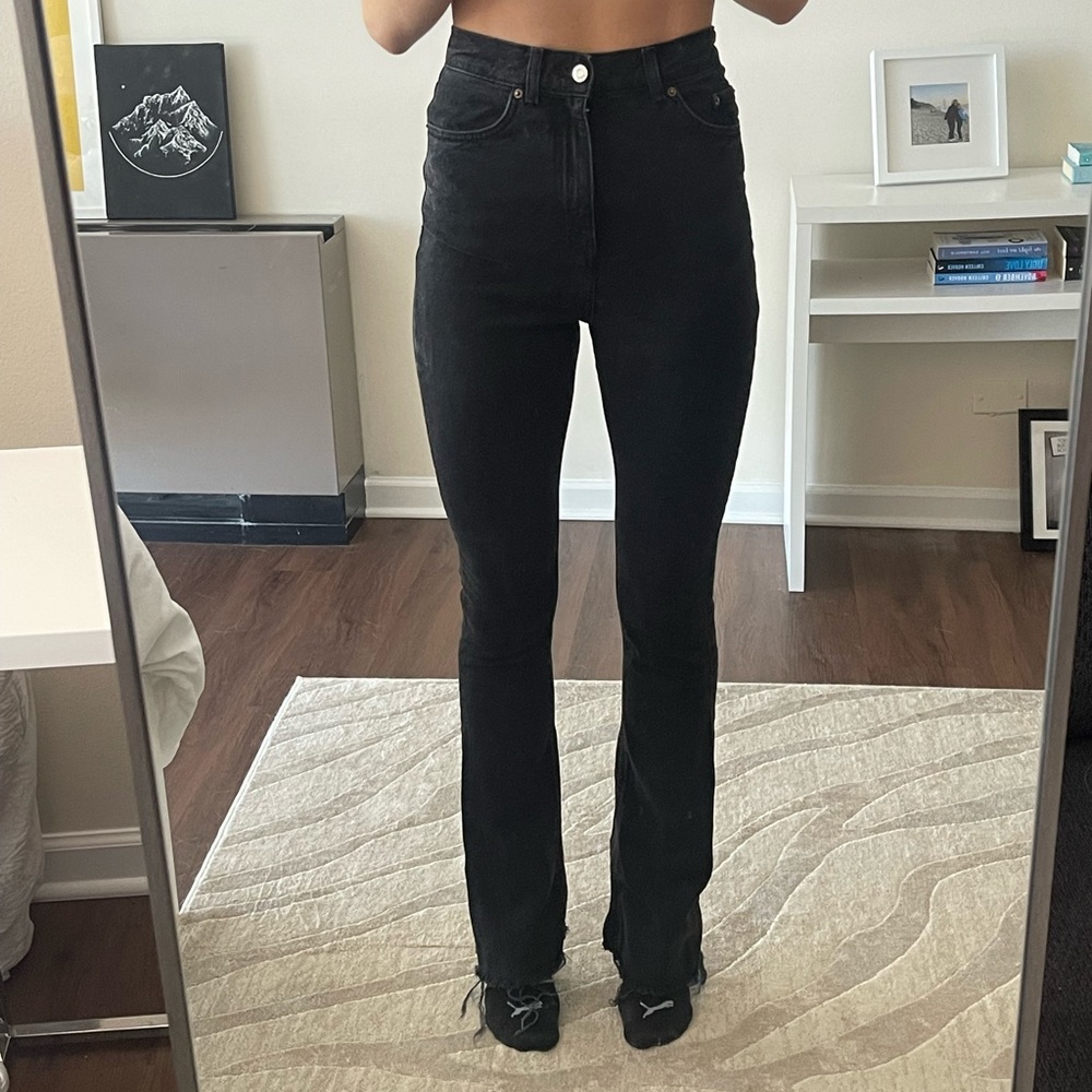Super High Rise Black Flare Jeans